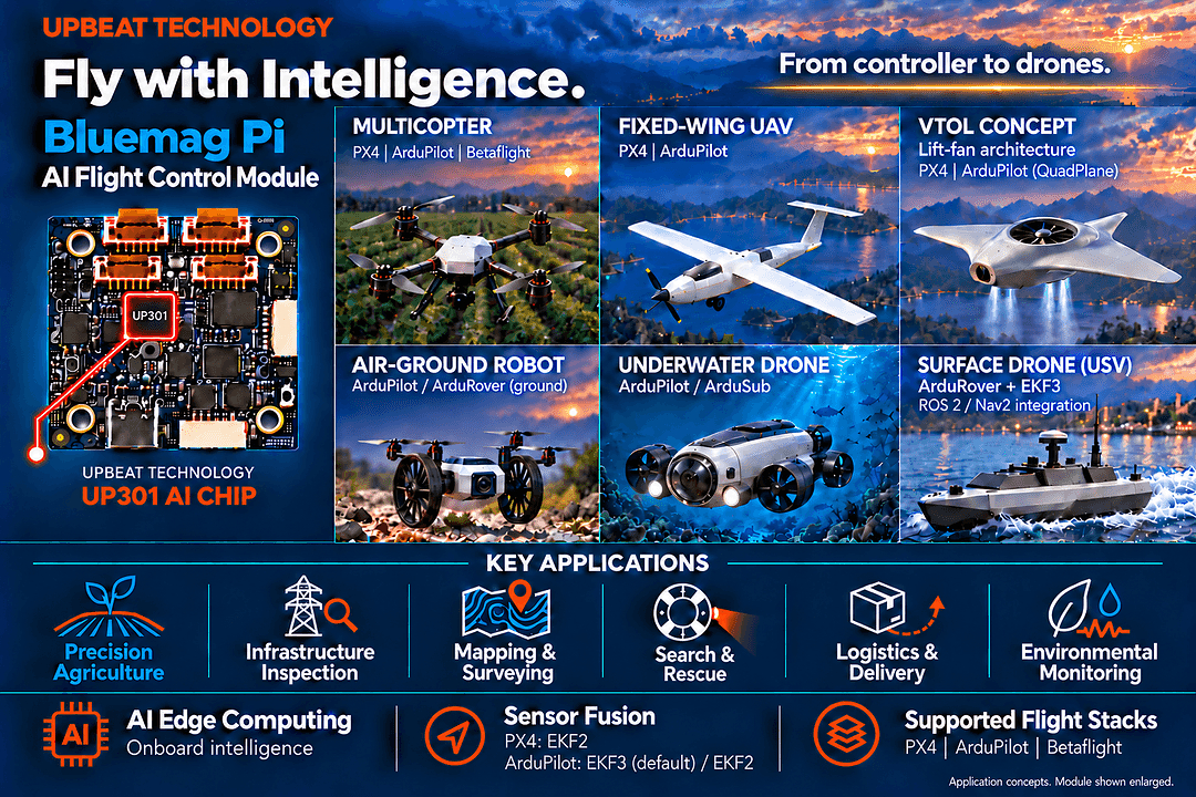 Upbeat Tech Bluemag Pi AI Flight Control Module